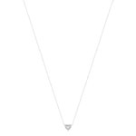 Collier or 375 blanc coeur diamant 45 cm - vue 1