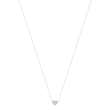 Collier or 375 blanc coeur diamant 45 cm
