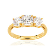 Bague or jaune 375 zirconia