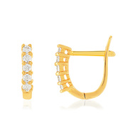 Boucles d'oreilles or jaune 375 zirconia