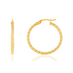 Créoles or 375 jaune torsadées 25 mm - vue 1