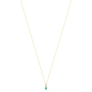 Collier or jaune 375 emeraude diamant
