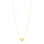 Collier or jaune 375 coeur 45 cm - vue 1