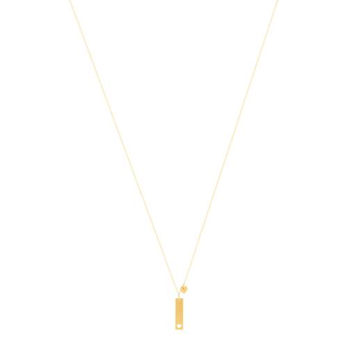 Collier or 375 jaune coeur 45 cm