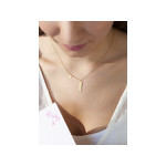 Collier or 375 jaune coeur 45 cm - vue porté 2