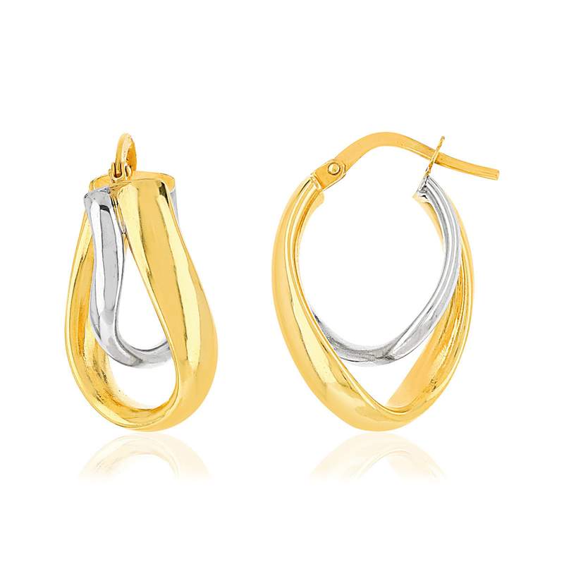 Boucles d'oreilles or 375 2 tons - vue 1