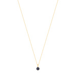 Collier or 375 2 tons fleur saphirs et diamants 45 cm - vue 1