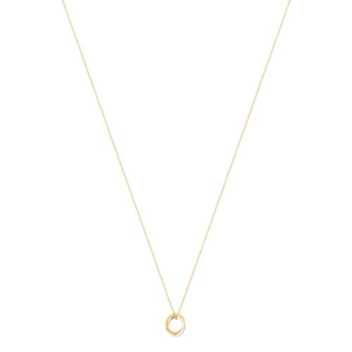 Collier or 375 2 tons anneaux entrelacés 42 cm
