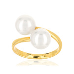 Bague or jaune 375 perles du japon - vue 1