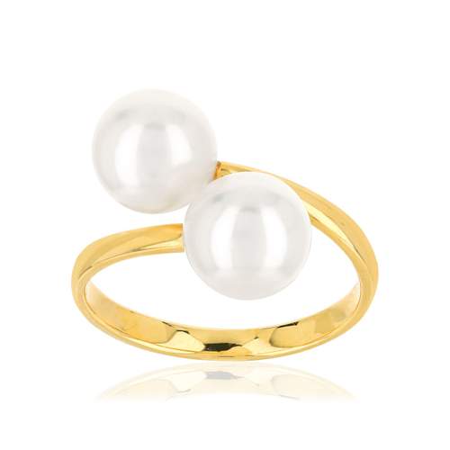 Bague or jaune 375 perles du japon