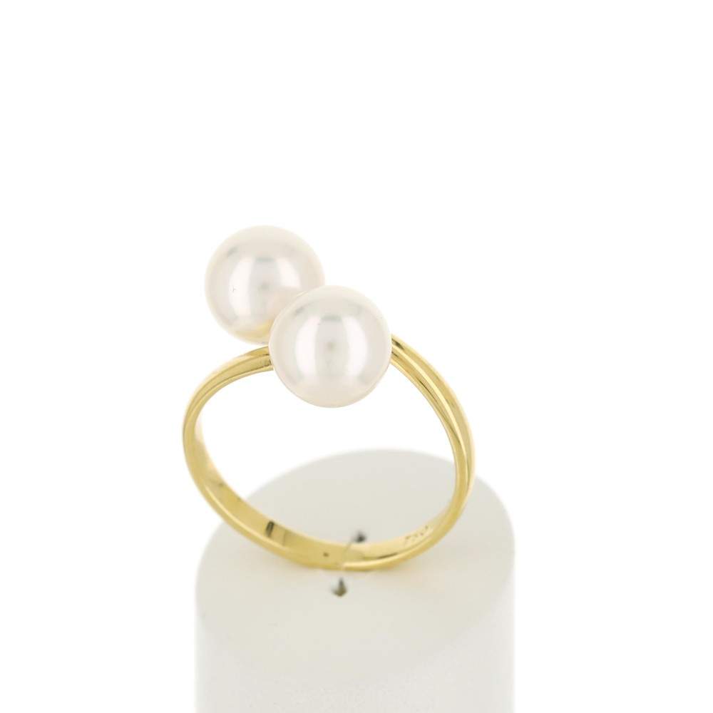 Bague or jaune 375 perles du japon - vue 2