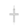 Pendentif croix or 375 blanc diamant - vue V1
