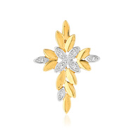 Croix or jaune 375 diamants