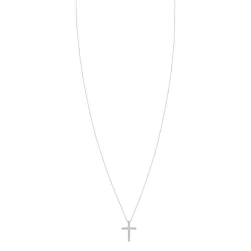 Witgouden collier 375 diamanten 45 cm