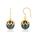 Boucles d'oreilles or 375 pendants perles de culture de Tahiti - vue 1