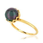 Bague or 375 jaune perle de culture de Tahiti - vue D1