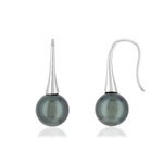 Boucles d'oreilles or blanc 375 perle de culture de tahiti - vue 1