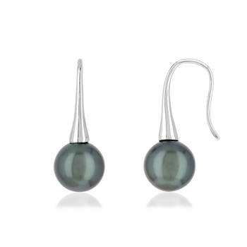 375 white gold earrings with Tahitian cultured pearls