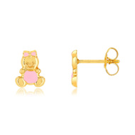 Boucles d'oreilles or jaune 375 laque