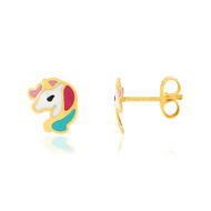 Boucles d'oreilles or jaune 375 laque