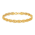 Bracelet or 375 jaune maille royale 18,5 cm - vue 2