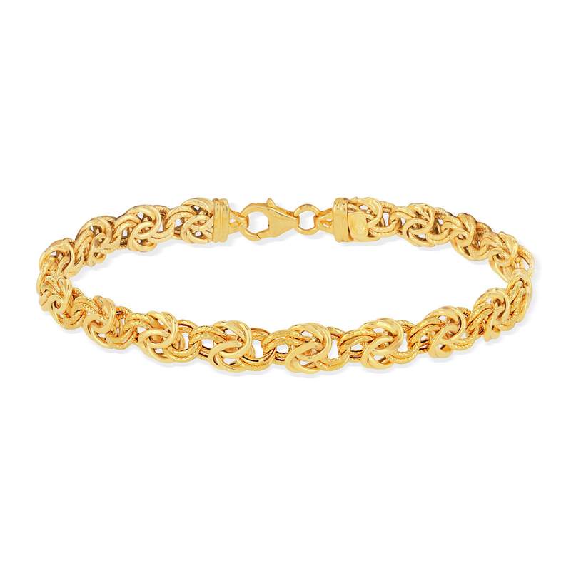 Bracelet or 375 jaune maille royale 18,5 cm - vue 2