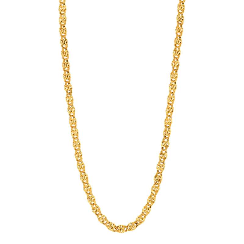 Collier or jaune 375 maille royale ciselée 45 cm - vue 1