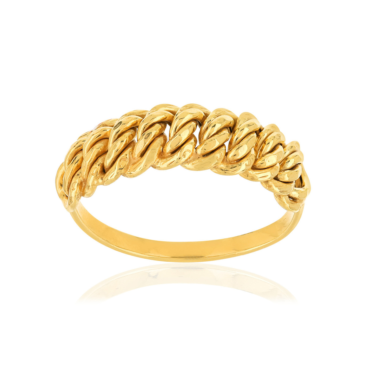 Bague or 375 jaune maille