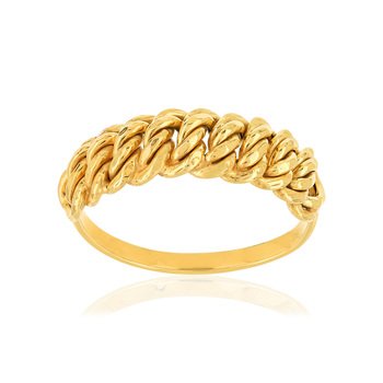 Bague or 375 jaune maille