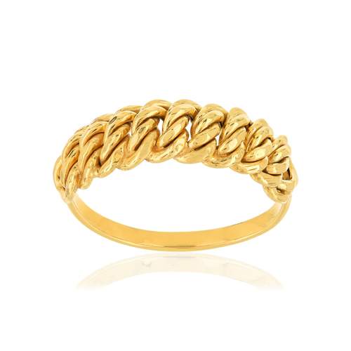 Bague or 375 jaune maille