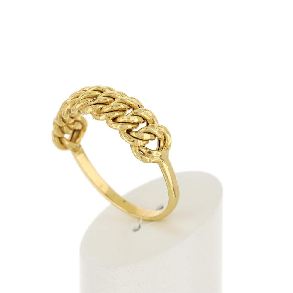 Bague or 375 jaune maille - vue 4