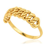 Bague or 375 jaune maille - vue D1