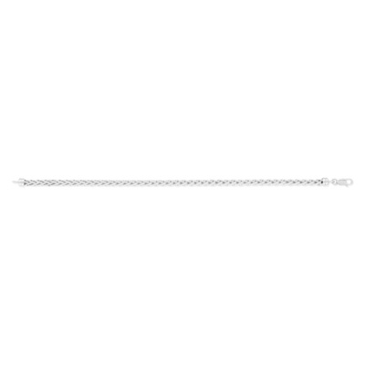 Bracelet or 375 blanc maille palmier 18,5 cm - vue 1