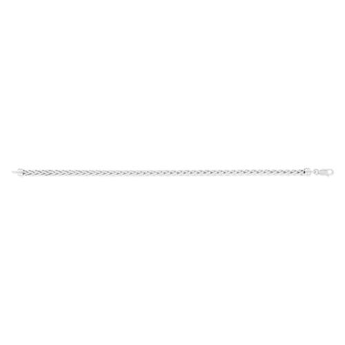 Bracelet or 375 blanc maille palmier 18,5 cm