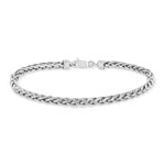 Bracelet or 375 blanc maille palmier 18,5 cm - vue 2