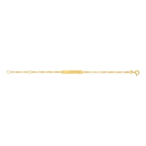 Bracelet identité or jaune 375 maille cheval personnalisable 13 cm