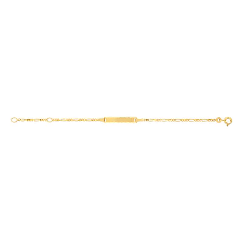 Bracelet identité or jaune 375 maille cheval personnalisable 13 cm - vue 1