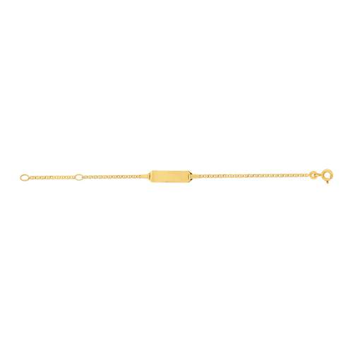 Bracelet identité or 375 jaune maille marine personnalisable 13 cm
