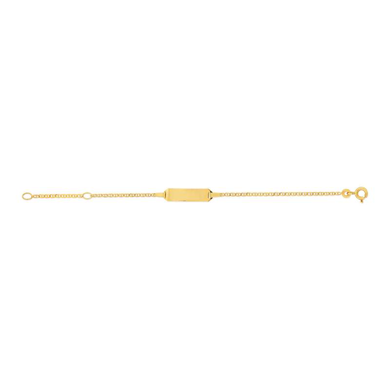 Customizable 13 cm 375 yellow gold marine-link ID bracelet - view 1