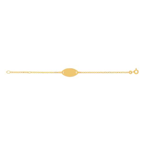 Bracelet identité or jaune 375 personnalisable maille marine 13 cm
