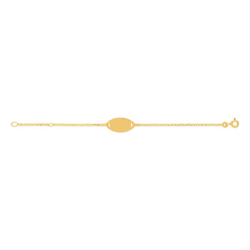 Bracelet identité or jaune 375 personnalisable maille marine 13 cm - vue 1