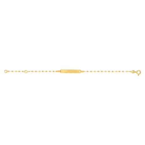 Bracelet identité or 375 jaune maille fantaisie personnalisable 14 cm