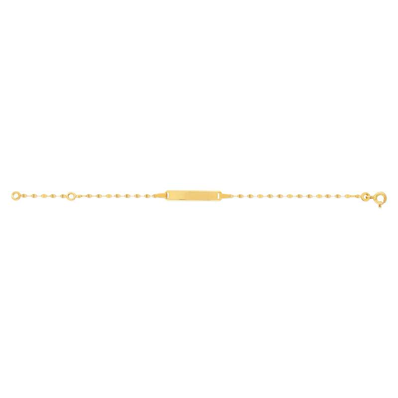 Bracelet identité or 375 jaune maille fantaisie personnalisable 14 cm - vue 1