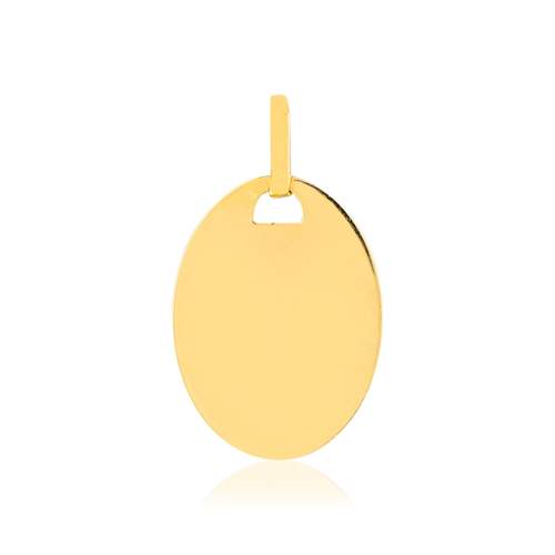 Médaille or 375 jaune ovale personnalisable
