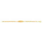 Bracelet identité or 375 jaune maille grain de café personnalisable 14 cm - vue 1