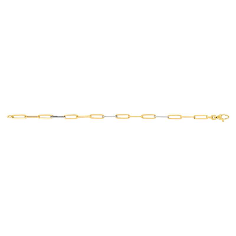 Bracelet 2 ors 375 maille cheval 21 cm - vue 1
