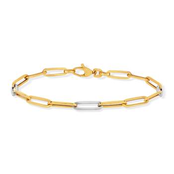Armband 2 soorten goud 375 paardenmotief 21 cm