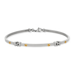 Bracelet acier et or jaune 375 - vue 1