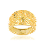 Bague or 375 jaune filigranée - vue 1