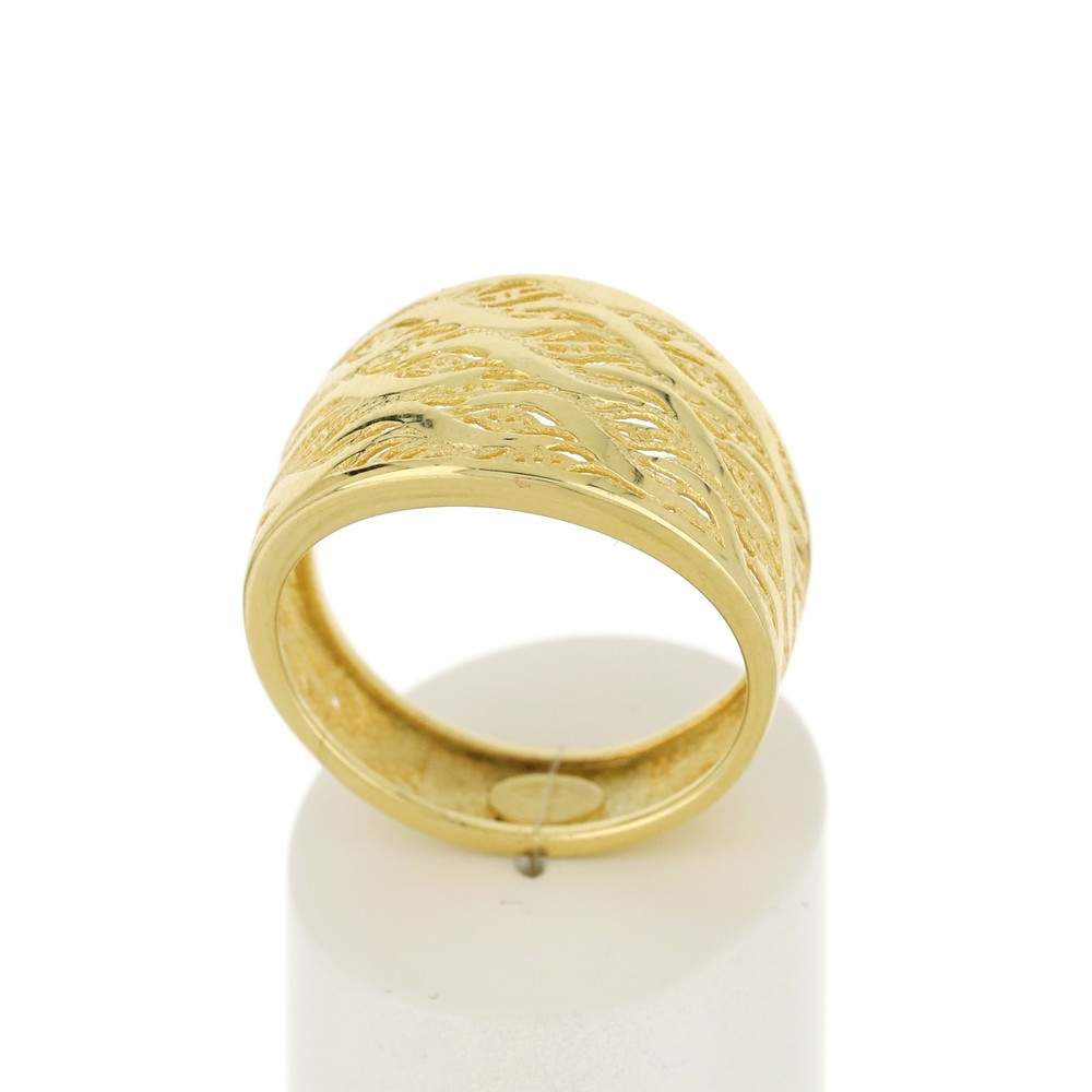 Bague or 375 jaune filigranée - vue 2